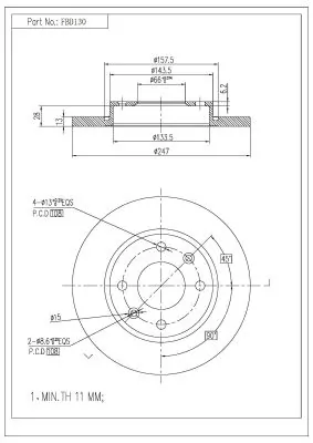 FI.BA féktárcsa - FBD130 - TothCarparts