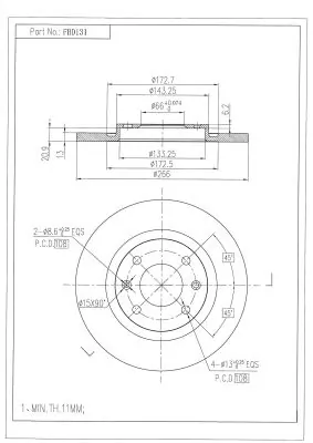 FI.BA féktárcsa - FBD131 - TothCarparts