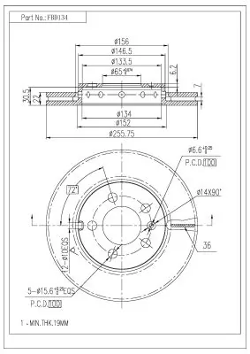 FI.BA féktárcsa - FBD134 - TothCarparts
