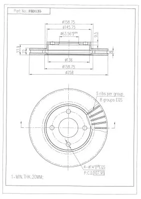FI.BA féktárcsa - FBD135 - TothCarparts
