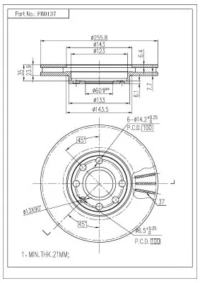 FI.BA féktárcsa - FBD137 - TothCarparts