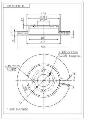 FI.BA féktárcsa - FBD143 - TothCarparts