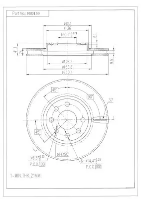 FI.BA féktárcsa - FBD150 - TothCarparts