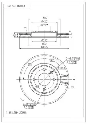 FI.BA féktárcsa - FBD153 - TothCarparts