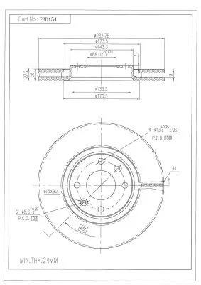 FI.BA féktárcsa - FBD154 - TothCarparts