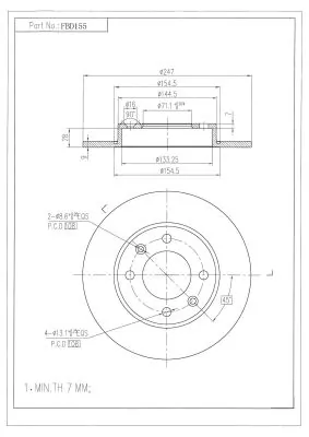FI.BA féktárcsa - FBD155 - TothCarparts