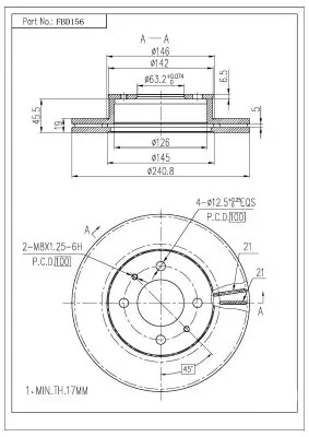 FI.BA féktárcsa - FBD156 - TothCarparts