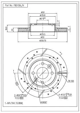 FI.BA féktárcsa - FBD159L/H - TothCarparts
