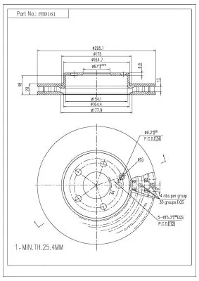 FI.BA féktárcsa - FBD161 - TothCarparts
