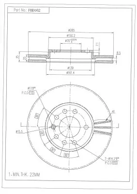 FI.BA féktárcsa - FBD162 - TothCarparts