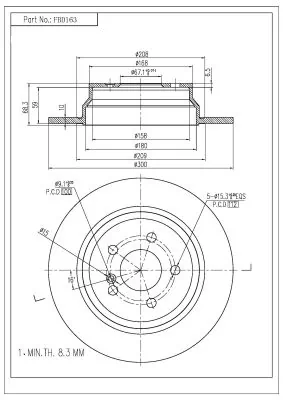 FI.BA féktárcsa - FBD163 - TothCarparts
