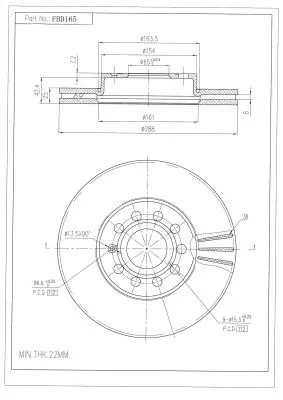 FI.BA féktárcsa - FBD165 - TothCarparts