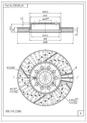 FI.BA féktárcsa - FBD165L/H - TothCarparts