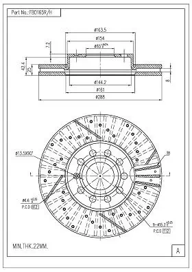 FI.BA féktárcsa - FBD165R/H - TothCarparts