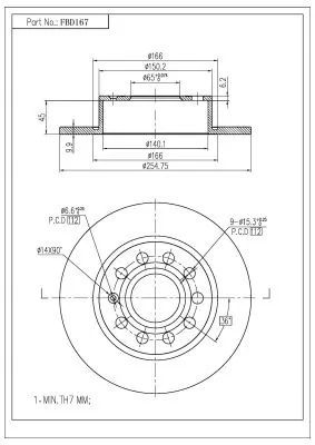 FI.BA féktárcsa - FBD167 - TothCarparts