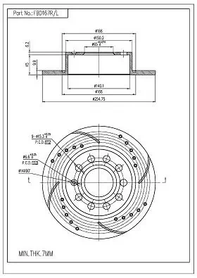 FI.BA féktárcsa - FBD167R/H - TothCarparts