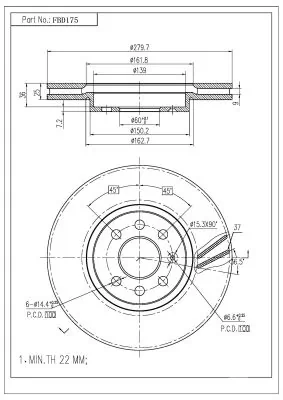 FI.BA féktárcsa - FBD175 - TothCarparts