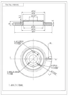 FI.BA féktárcsa - FBD182 - TothCarparts