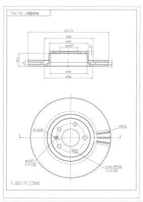 FI.BA féktárcsa - FBD184 - TothCarparts