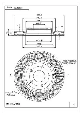 FI.BA féktárcsa - FBD193R/H - TothCarparts