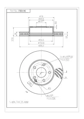 FI.BA féktárcsa - FBD196 - TothCarparts