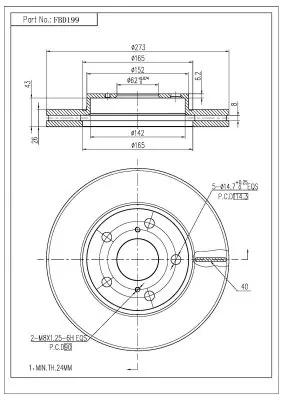 FI.BA féktárcsa - FBD199 - TothCarparts