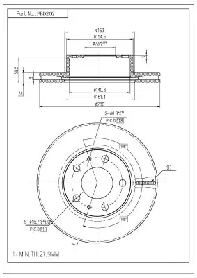 FI.BA féktárcsa - FBD202 - TothCarparts