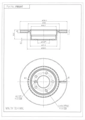 FI.BA féktárcsa - FBD207 - TothCarparts