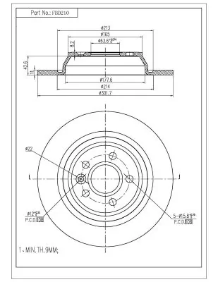 FI.BA féktárcsa - FBD210 - TothCarparts