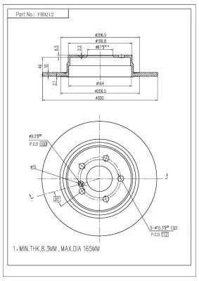 FI.BA féktárcsa - FBD212 - TothCarparts