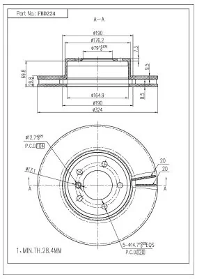 FI.BA féktárcsa - FBD224 - TothCarparts