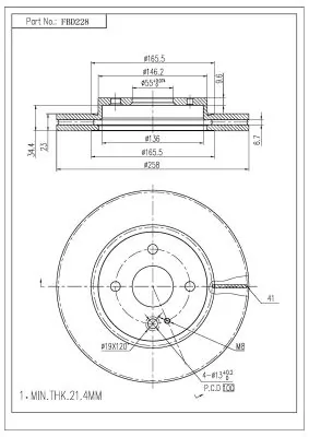 FI.BA féktárcsa - FBD228 - TothCarparts