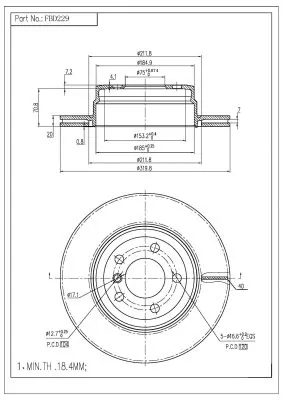 FI.BA féktárcsa - FBD229 - TothCarparts