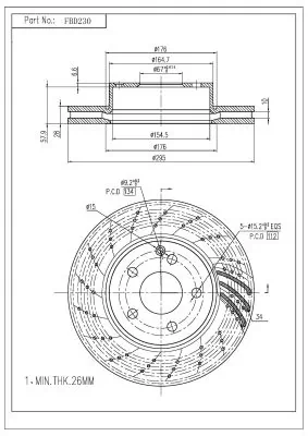 FI.BA féktárcsa - FBD230 - TothCarparts