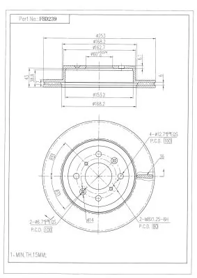 FI.BA féktárcsa - FBD239 - TothCarparts