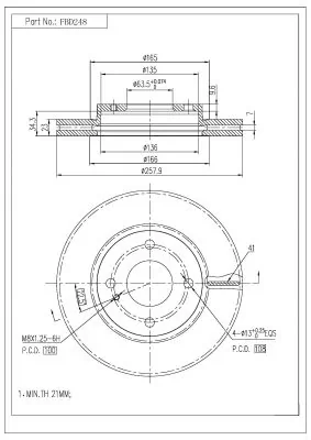 FI.BA féktárcsa - FBD248 - TothCarparts