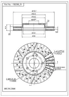 FI.BA féktárcsa - FBD296L/H - TothCarparts