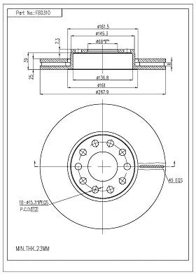 FI.BA féktárcsa - FBD310 - TothCarparts