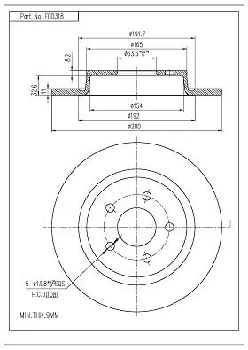 FI.BA féktárcsa - FBD318 - TothCarparts