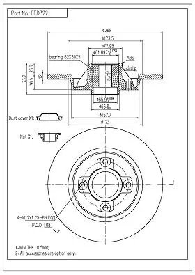 FI.BA féktárcsa - FBD322 - TothCarparts