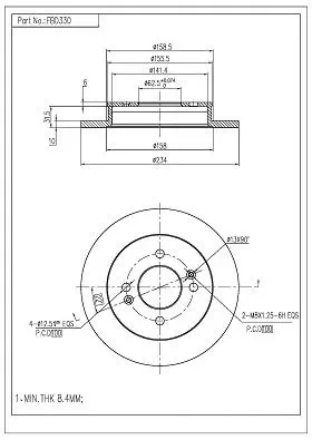 FI.BA féktárcsa - FBD330 - TothCarparts