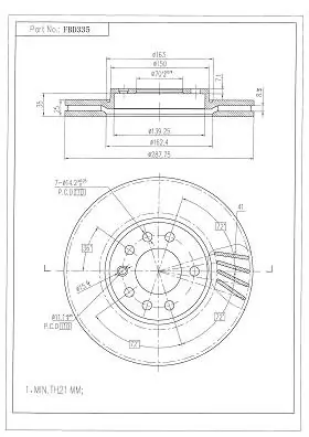 FI.BA féktárcsa - FBD335 - TothCarparts