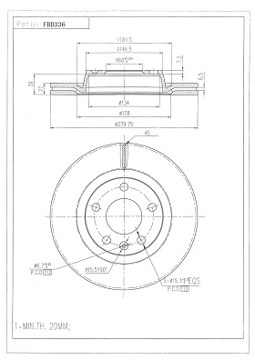 FI.BA féktárcsa - FBD336 - TothCarparts