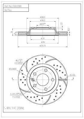 FI.BA féktárcsa - FBD336R/H - TothCarparts