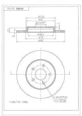 FI.BA féktárcsa - FBD338 - TothCarparts