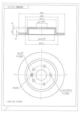 FI.BA féktárcsa - FBD345 - TothCarparts