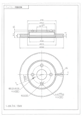 FI.BA féktárcsa - FBD358 - TothCarparts