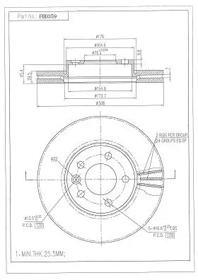 FI.BA féktárcsa - FBD359 - TothCarparts
