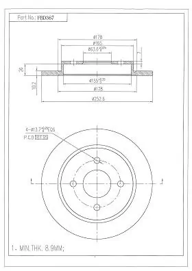 FI.BA féktárcsa - FBD367 - TothCarparts