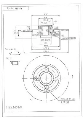FI.BA féktárcsa - FBD371 - TothCarparts